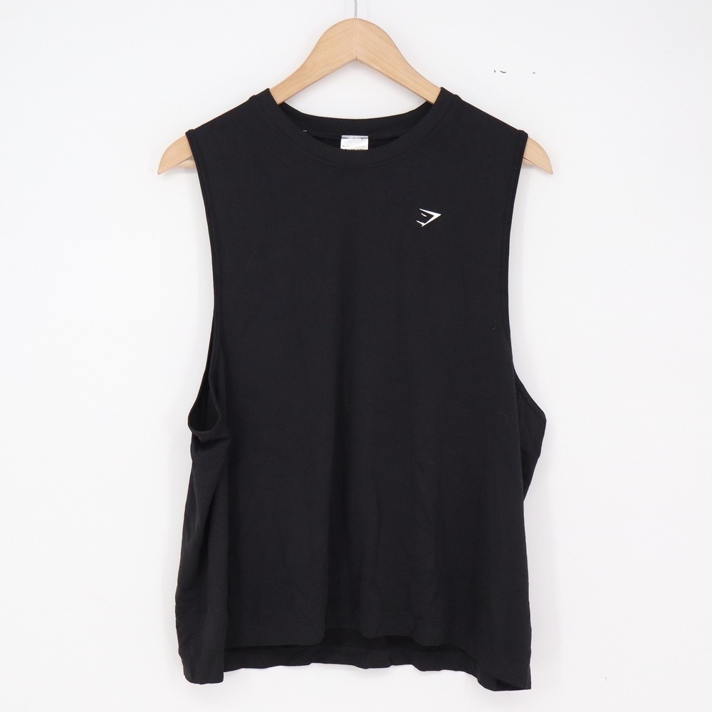 Gymshark Tank Top Mens XXL Everyday Seamless Black Shark Logo New